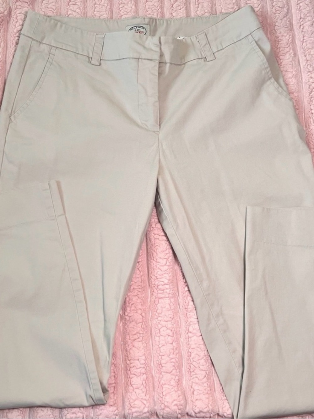 Cream High-Waisted Wide Leg Pants